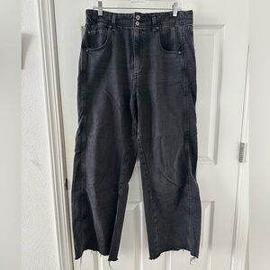 Free People Baggy Charcoal Denim Pants